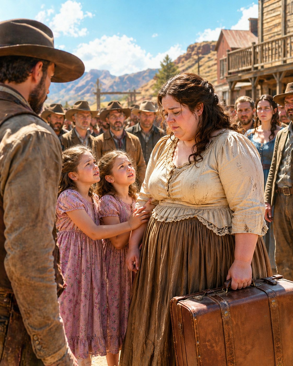 “If You Leave, Who Will Hold Us?” the Little Twin Girls Asked the Woman the Town Was Throwing Out — Their Father Heard It From the Back of the Crowd