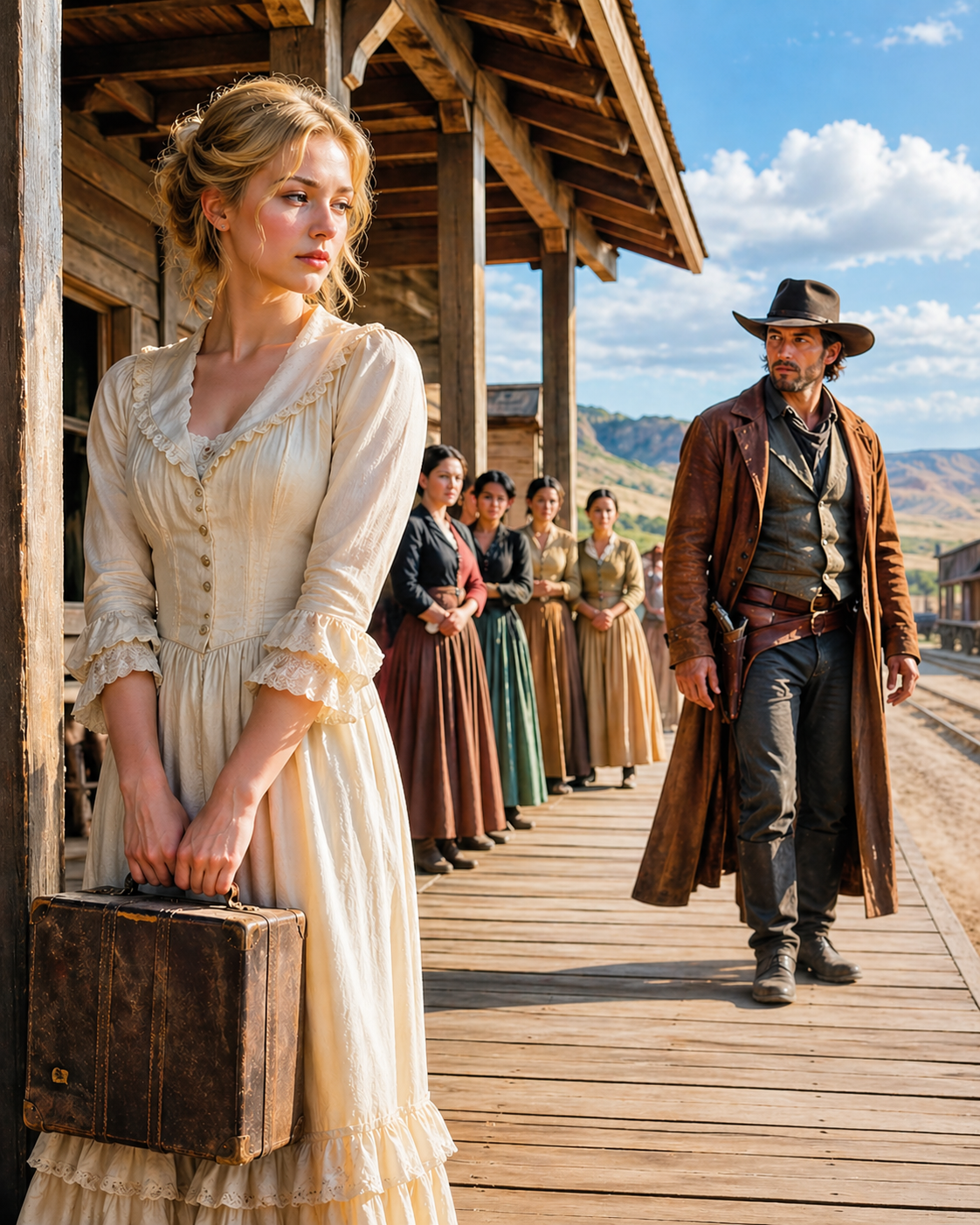 Clara Whitmore had been rejected seven times — a man rode in late and dusty, looked at the empty platform, and said: “Anyone left at all?” — why did the man who arrived too late choose the woman everyone else passed over?