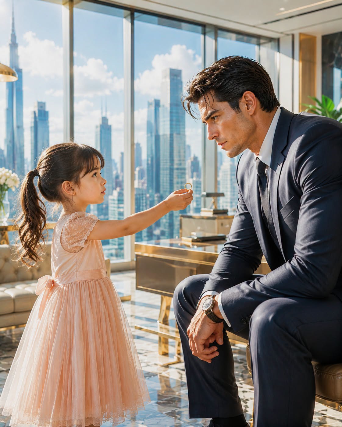 “I Came to Give My Mom’s Ring Back” — The Little Girl Walked Into the Mafia Billionaire’s Tower and the Truth Made Him Burn Down Everything His Family Built