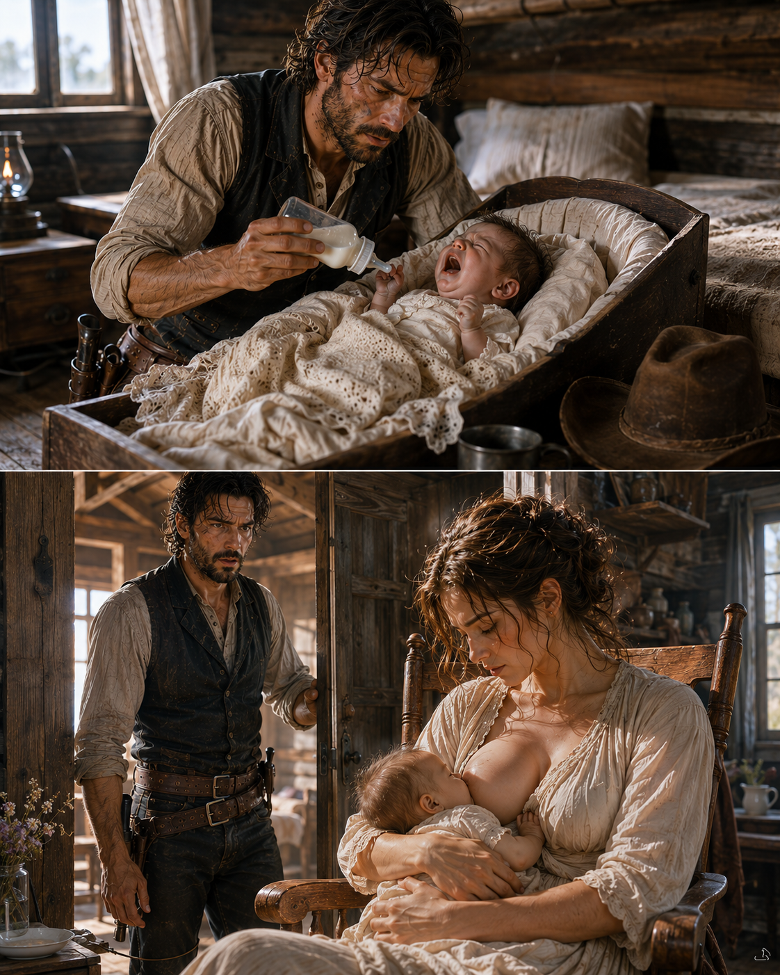 The mountain man’s infant rejected every bottle — Until he discovered the housemaid nursing his child