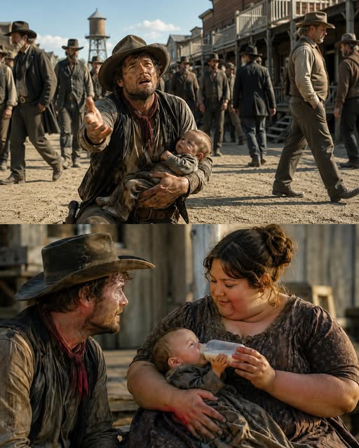 The cowboy begged someone — Anyone — To help his starving baby. The woman nobody spoke to stepped forward.