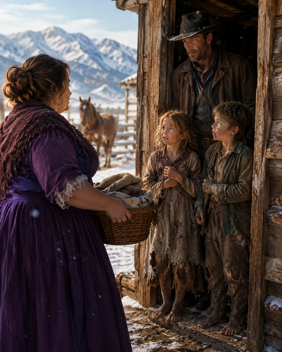 The rancher’s children were starving in silence — Until the town’s most hated widow arrived at his door
