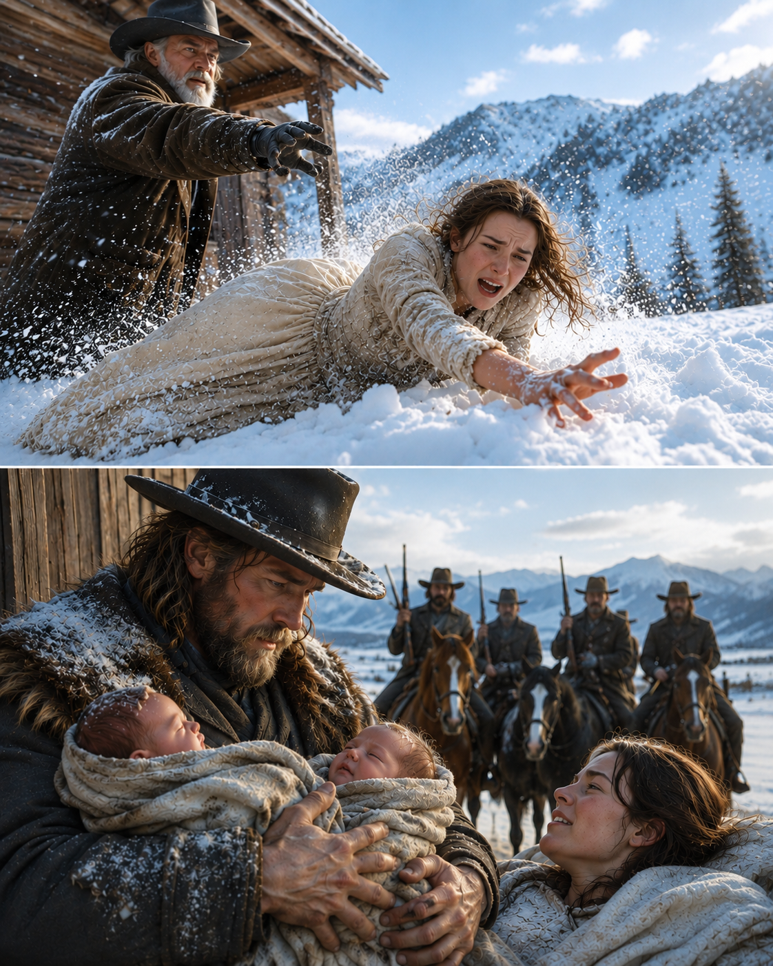 Her Own Father Threw Her Into the Blizzard—The Mountain Man Who Found Her Delivered Her Twins and Faced Seven Armed Men at Dawn