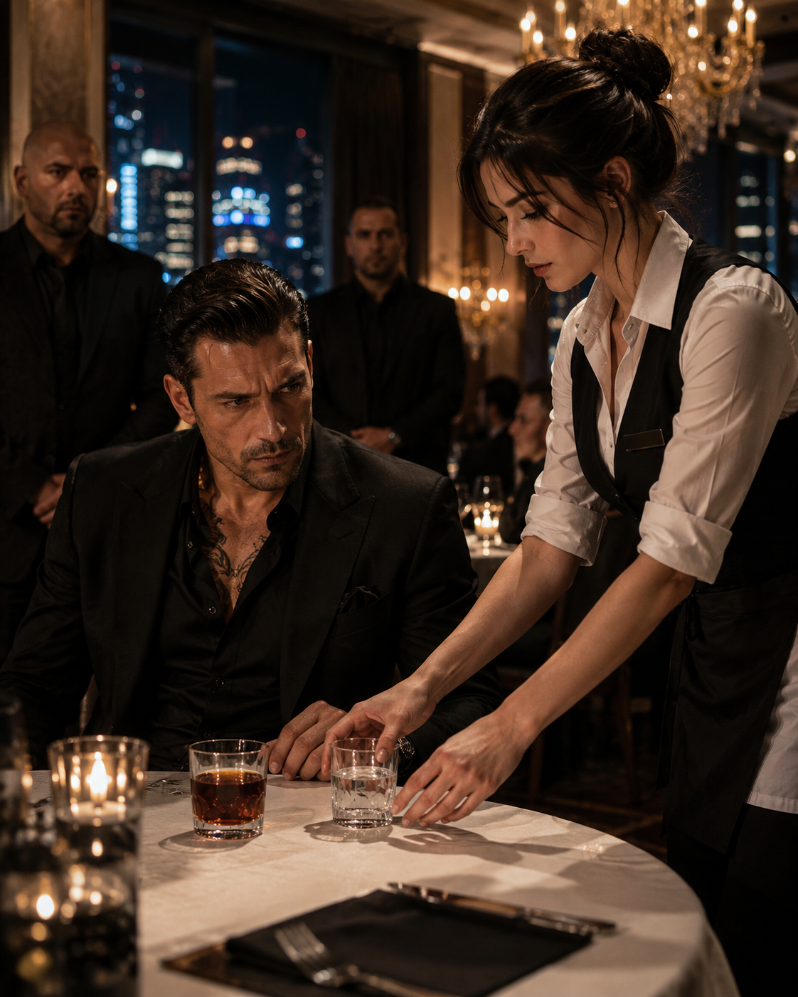 The Waitress Saw the Poison Hit His Glass — She Switched It Without a Word, and the Mafia Boss Saw Everything