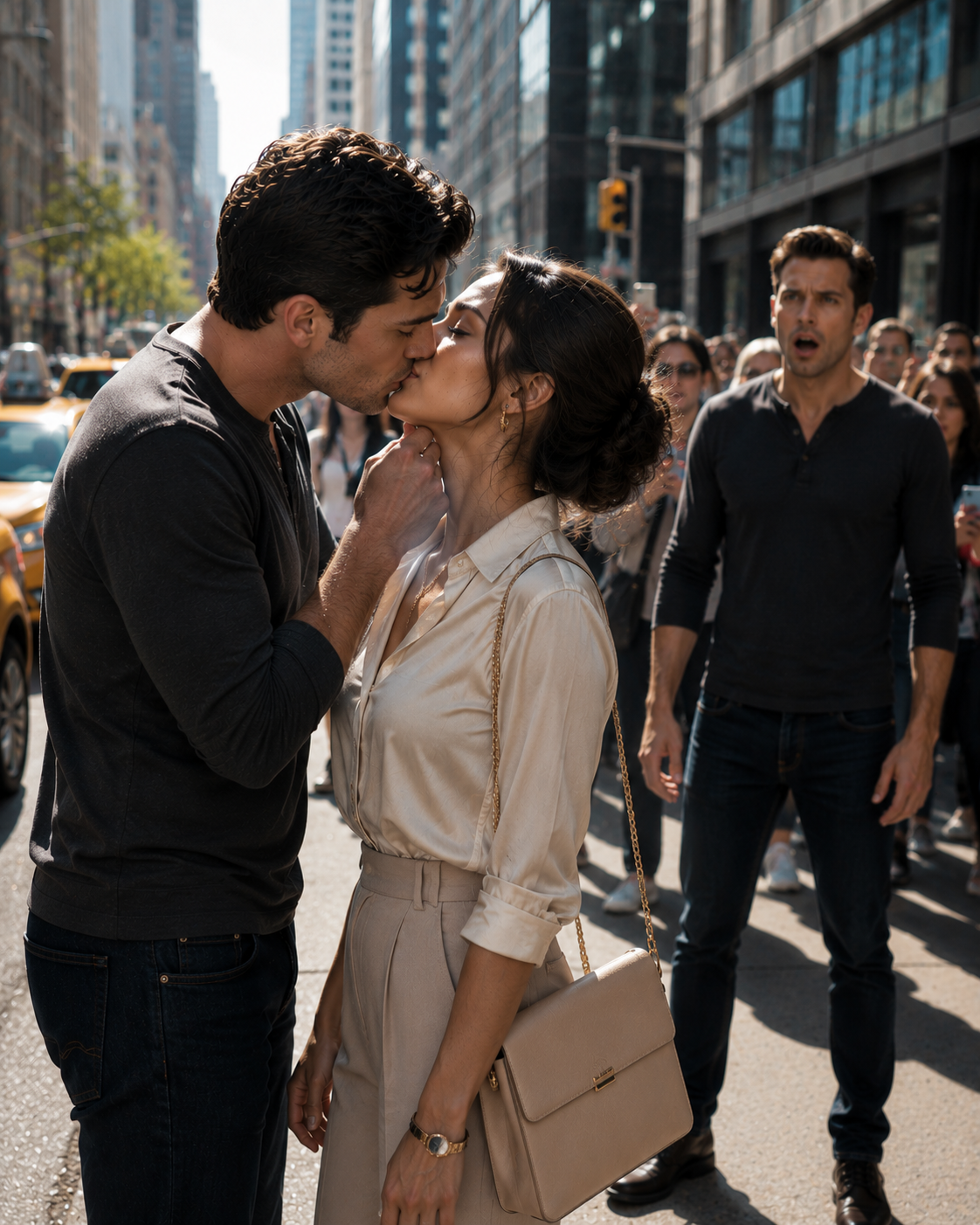 He Kissed a Stranger in the Middle of the Plaza to Shut Her Ex Up — Then the Whole City Block Went Quiet When He Found Out Who She Was
