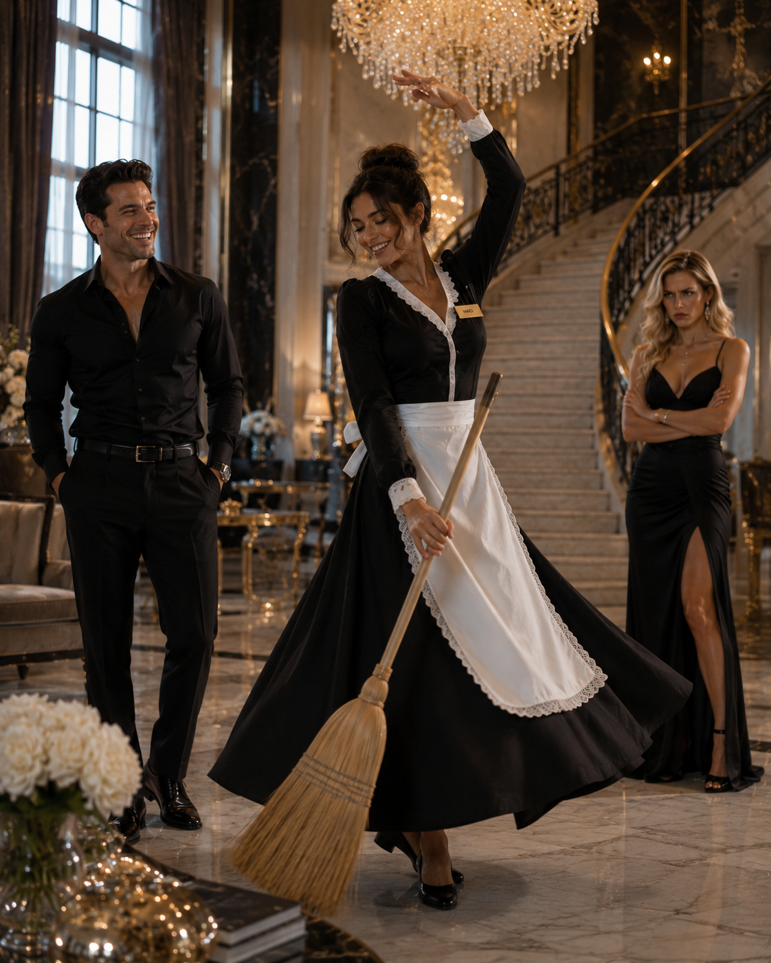 Millionaire CEO Hadn’t Smiled in 12 Years — Then His Clumsy Maid Danced With a Broom, Cracked the Ice Around His Heart And Made His Fiancée Lose Control