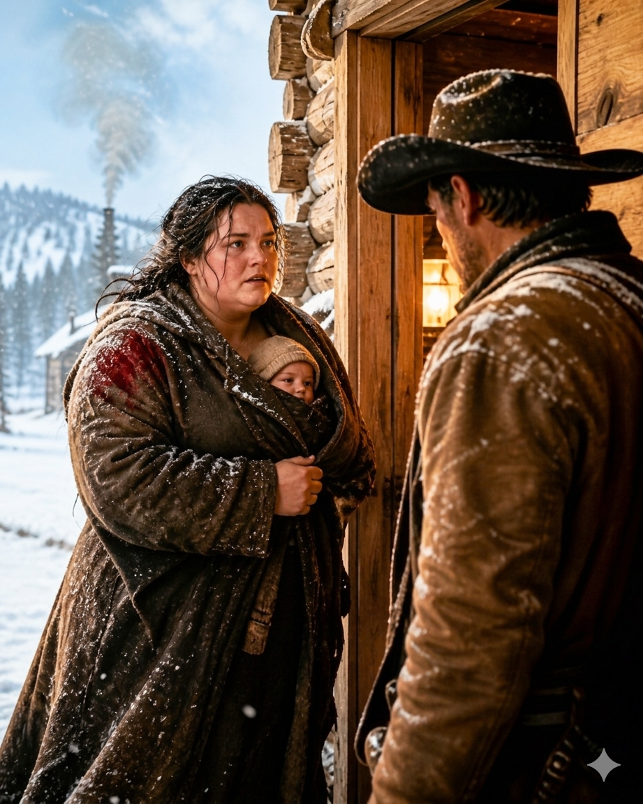 She Walked Sixty Miles Through a Montana Blizzard With a Bullet in Her Shoulder and a Baby in Her Coat — Then She Knocked on the Door of the Only Man Whose Smoke She Could See From the Ridge.