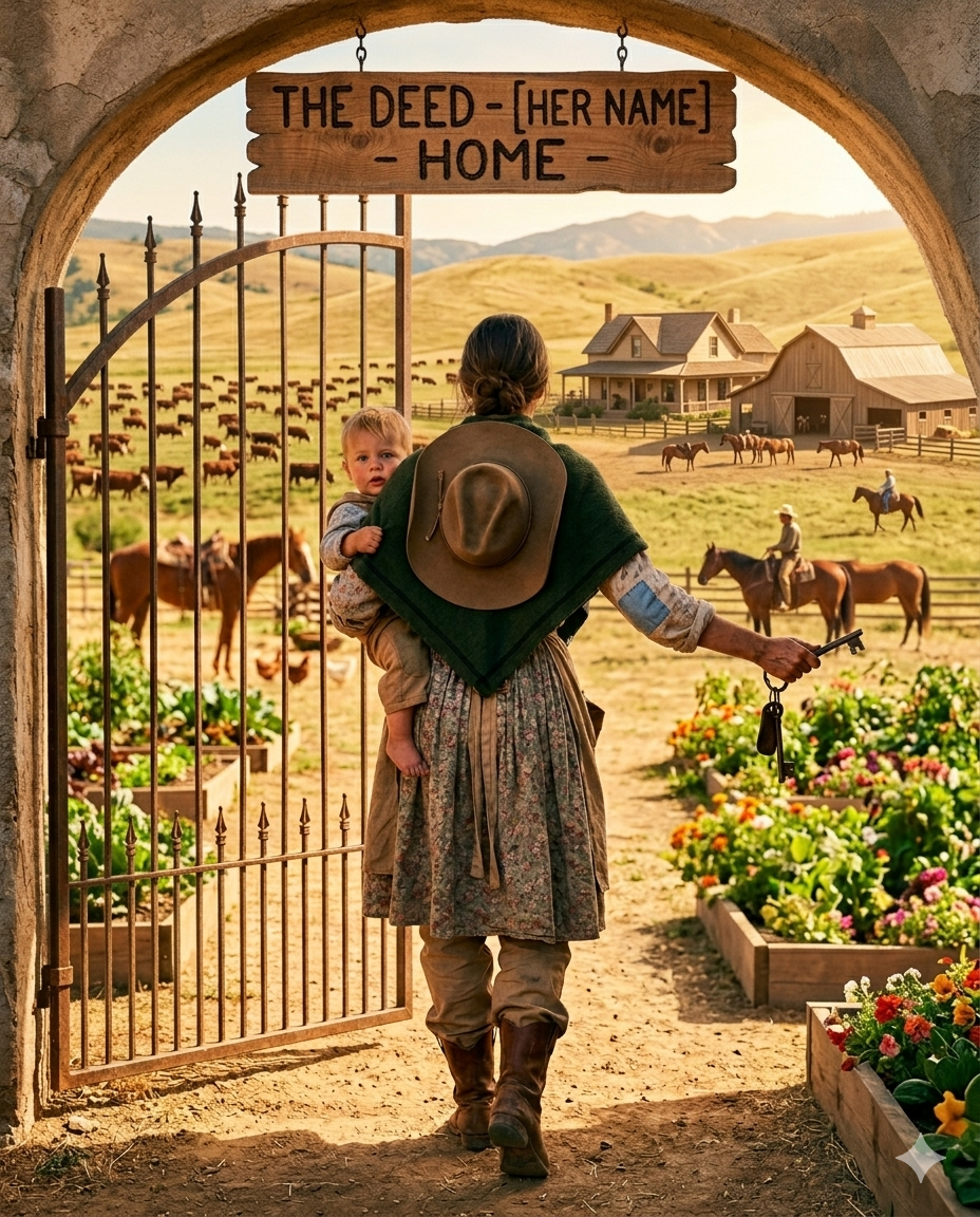 She Stepped Through That Iron Gate With Nothing — No Papers, No Family, No Promise. She Left It With a Name on the Deed, a Son in Her Arms, and a Key to a Home That Was Already Her