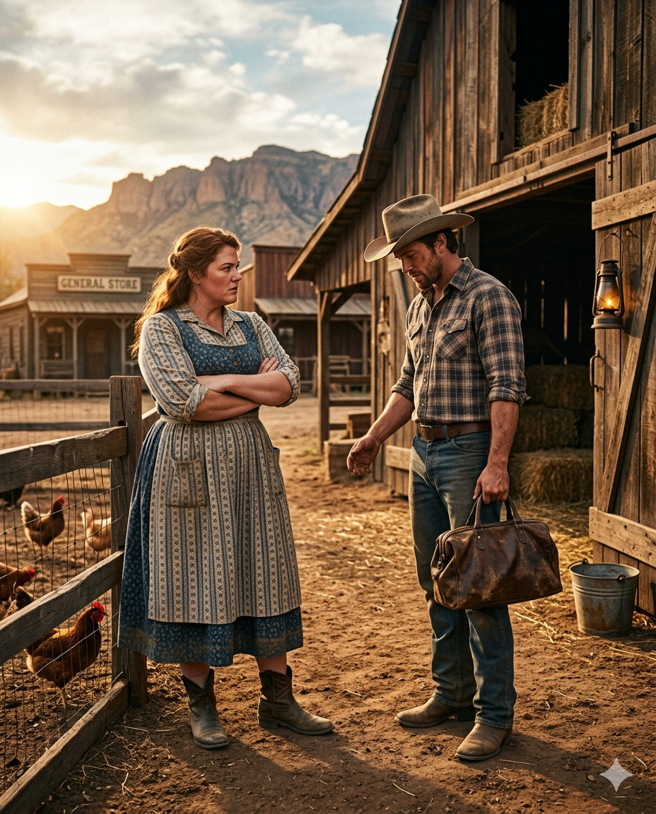 Caleb offered to sleep in the barn on their wedding night so she would be comfortable — Nora said: “I married a stranger in a town that laughed at my chickens. Comfort has already left the territory” — what does a woman know about dignity that a man offering the barn does not?
