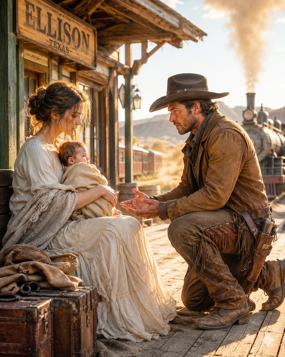 She Was Left at the Station With a Baby and No One—Until a Cowboy Said “Let Me Hold You Both”
