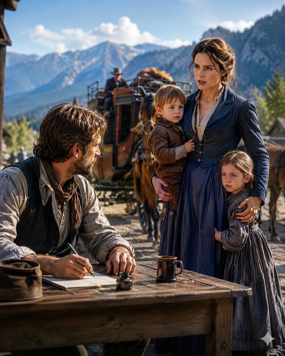 He Wrote a Letter for a Wife After 10 Years Alone — Until a Widow Stepped Off the Stagecoach and Said: “My Children Must Become Yours or I Leave Right Now”