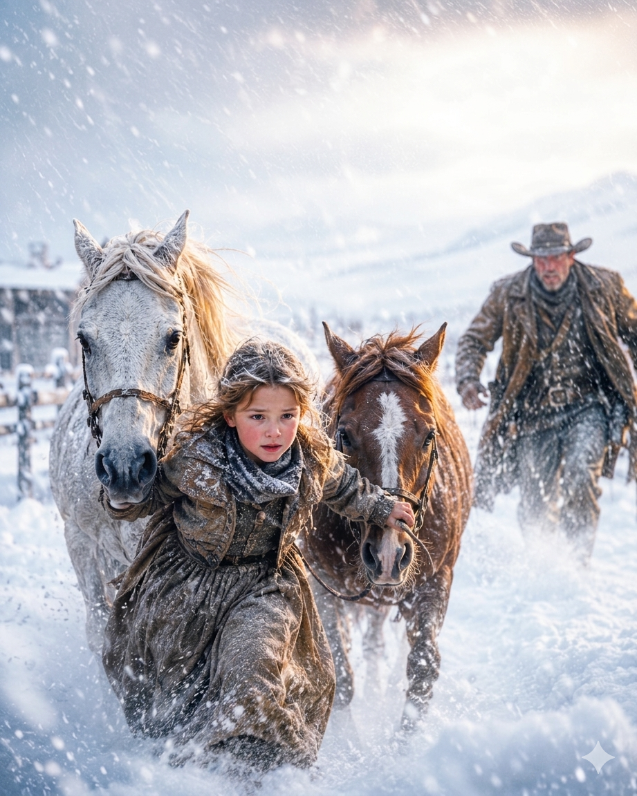 She Ran Into a Blizzard to Save Two Horses—A Sixty-Year-Old Rancher Ran After Her — And in the Storm He Realized He’d Found the Family He’d Spent Years Trying to Bury