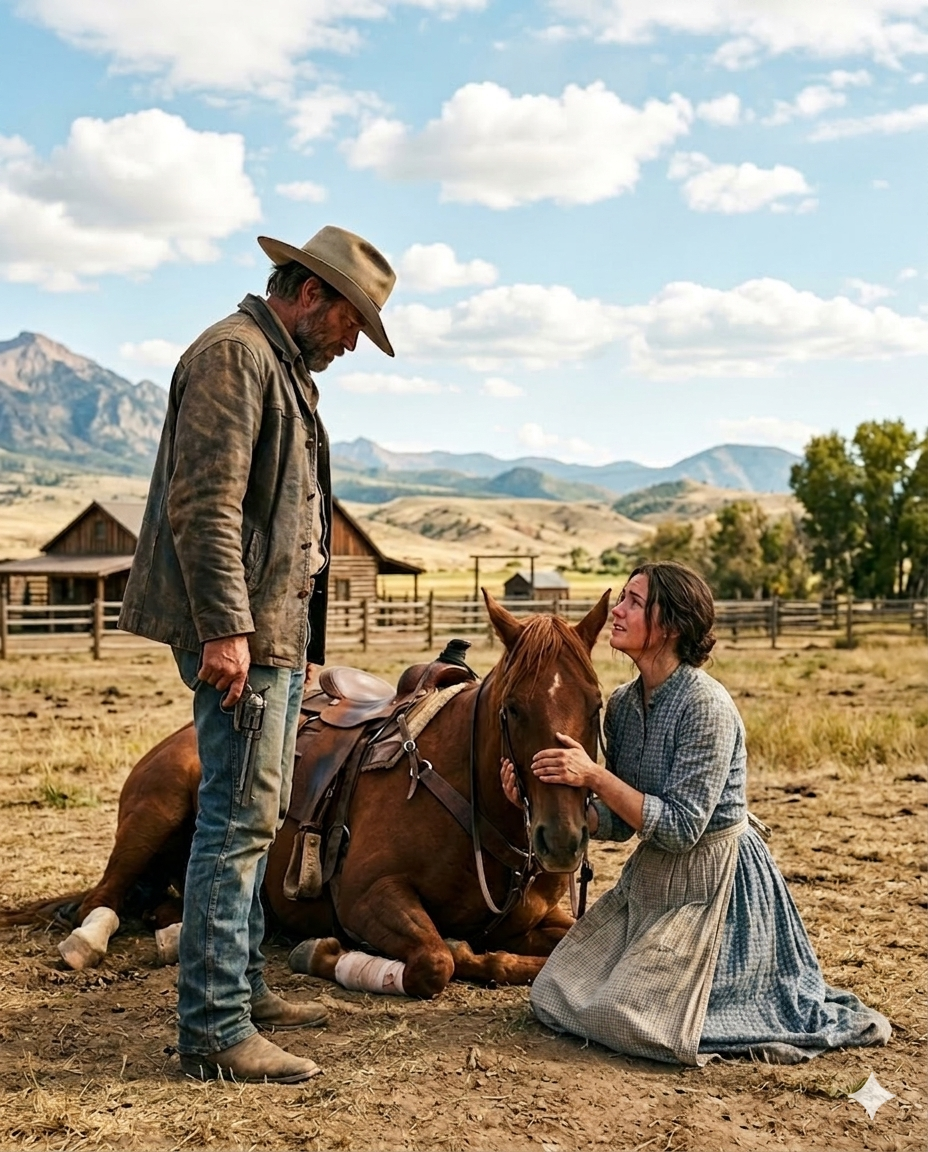 He Was Ready to Shoot His Own Horse—Until the Bride Nobody Wanted Knelt Beside It and Said No
