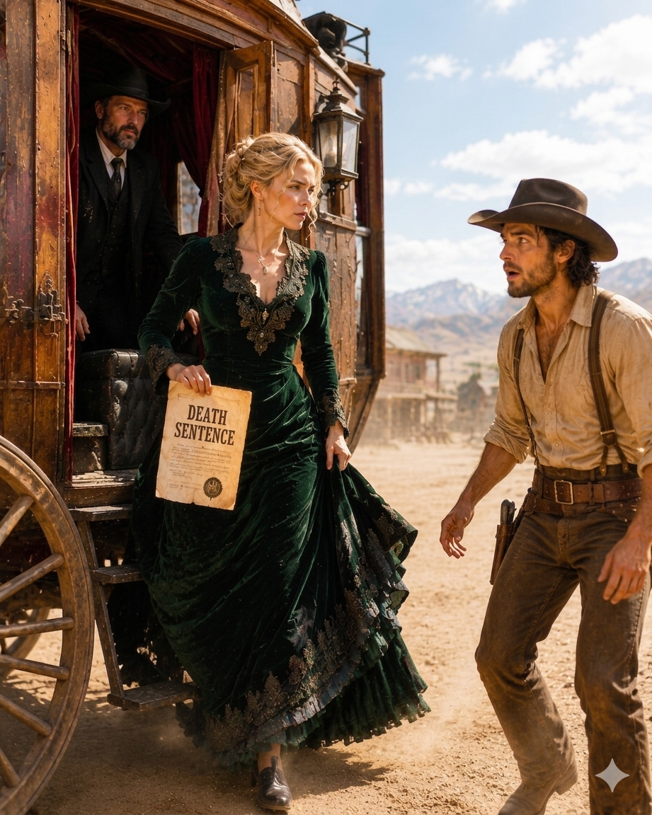 He Advertised for a Hard Farm Wife—Then a Woman in Emerald Velvet Stepped Off the Stage Carrying a Death Sentence—”That Can’t Be My Bride”