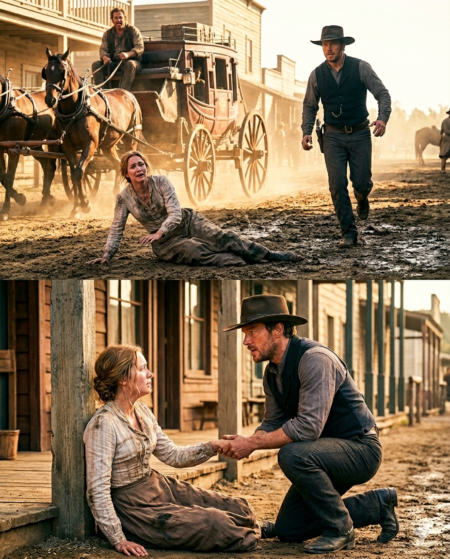 The Stagecoach Driver Pushed Her Into the Dirt and Kept Going—Nathan Harding Crossed the Street and Made a Promise—Then He Spent the Next Year Keeping It
