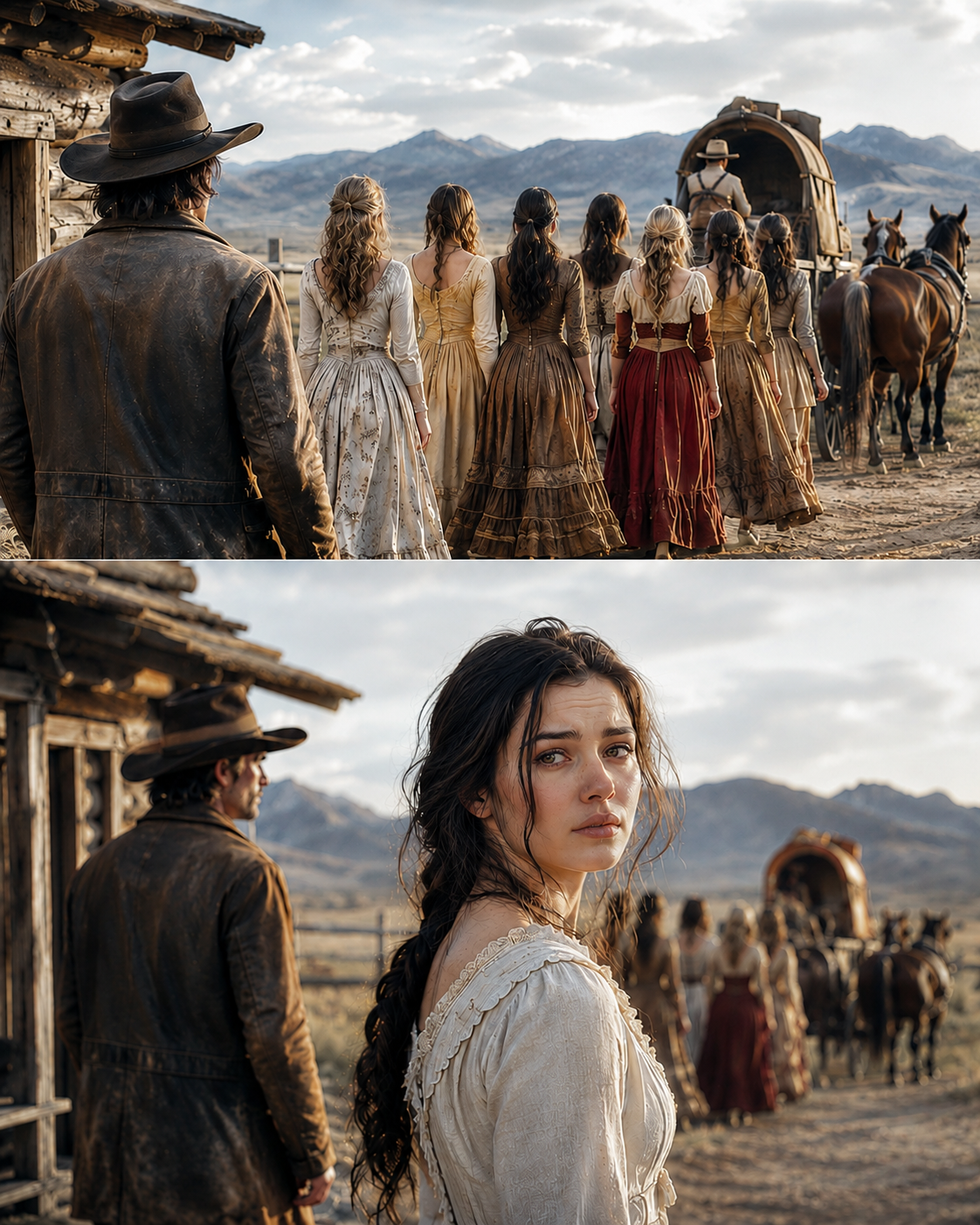 Seven Brides Left His Mountain Cabin Without a Goodbye—But the Eighth One Watched the Wagon Drive Away and Did Not Move