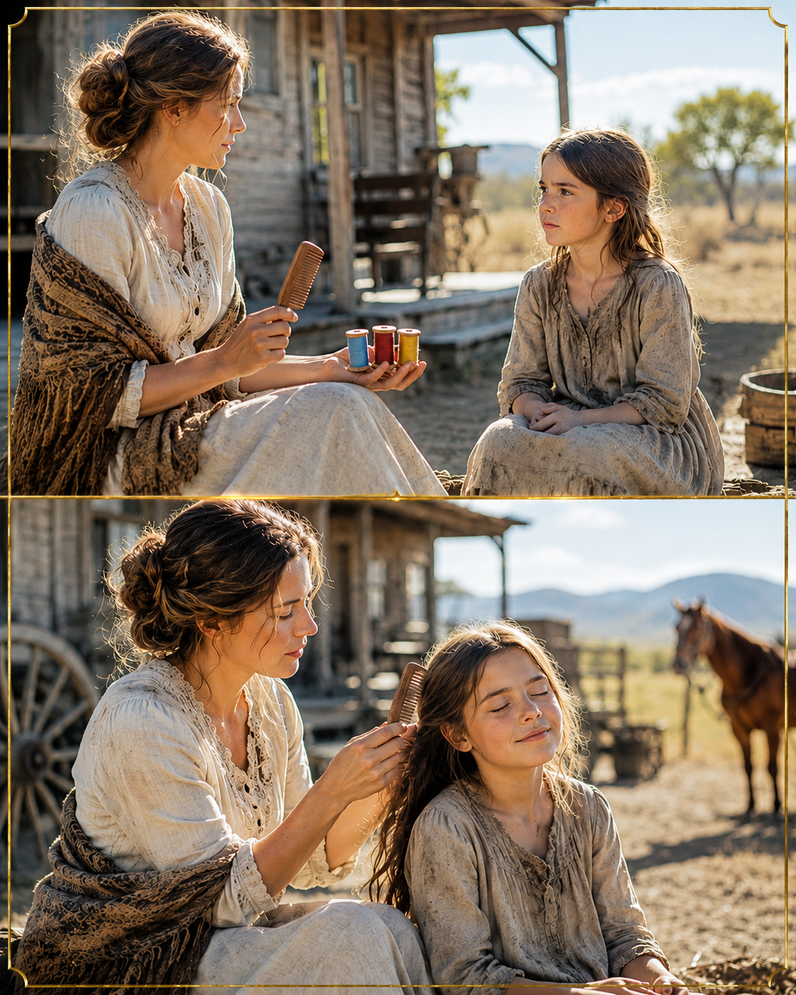 She Arrived With a Comb and Three Spools of Thread—But the Girl Who Had Not Spoken Since Her Mother Died Sat Down Beside Her and Hummed