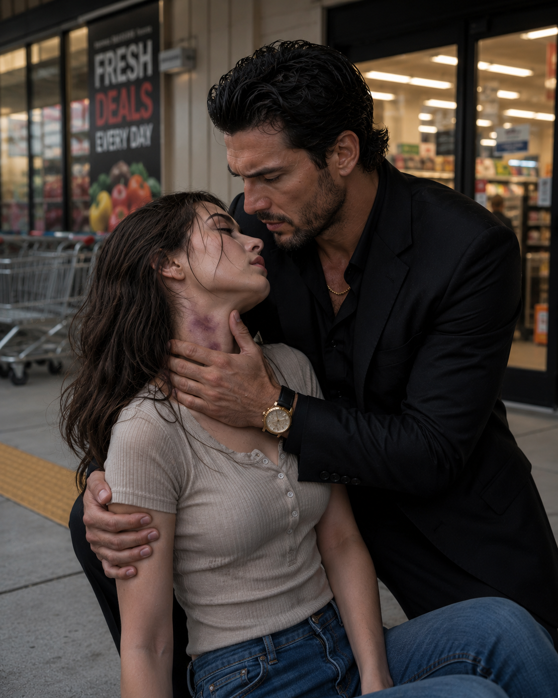Mafia Boss Caught Her Before She Hit the Floor — Then His Eyes Dropped to Her Throat And Saw the Bruises She’d Been Hiding