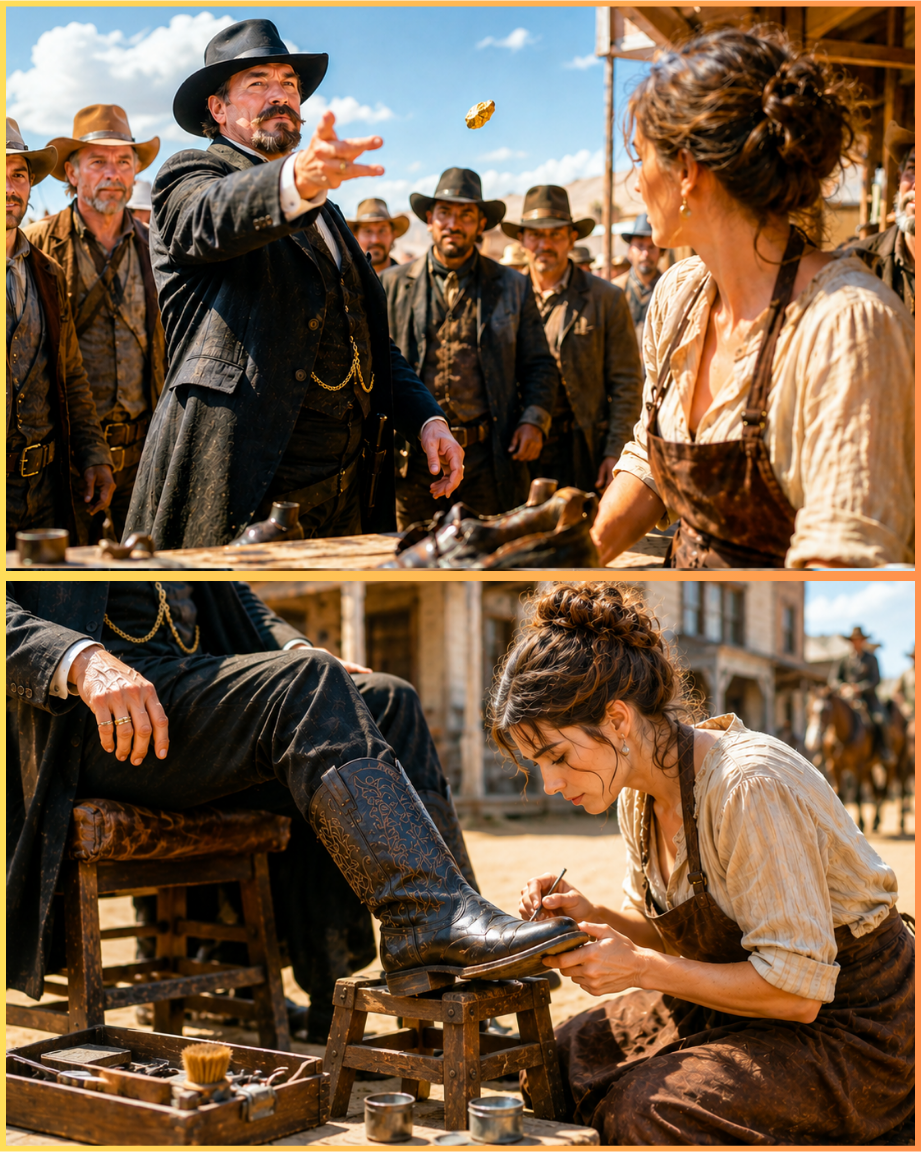 The Richest Man in the Valley Tossed a Gold Nugget at the Clerk Nobody Noticed—She’d Fixed His Boot for $2 and Said Nothing Extra