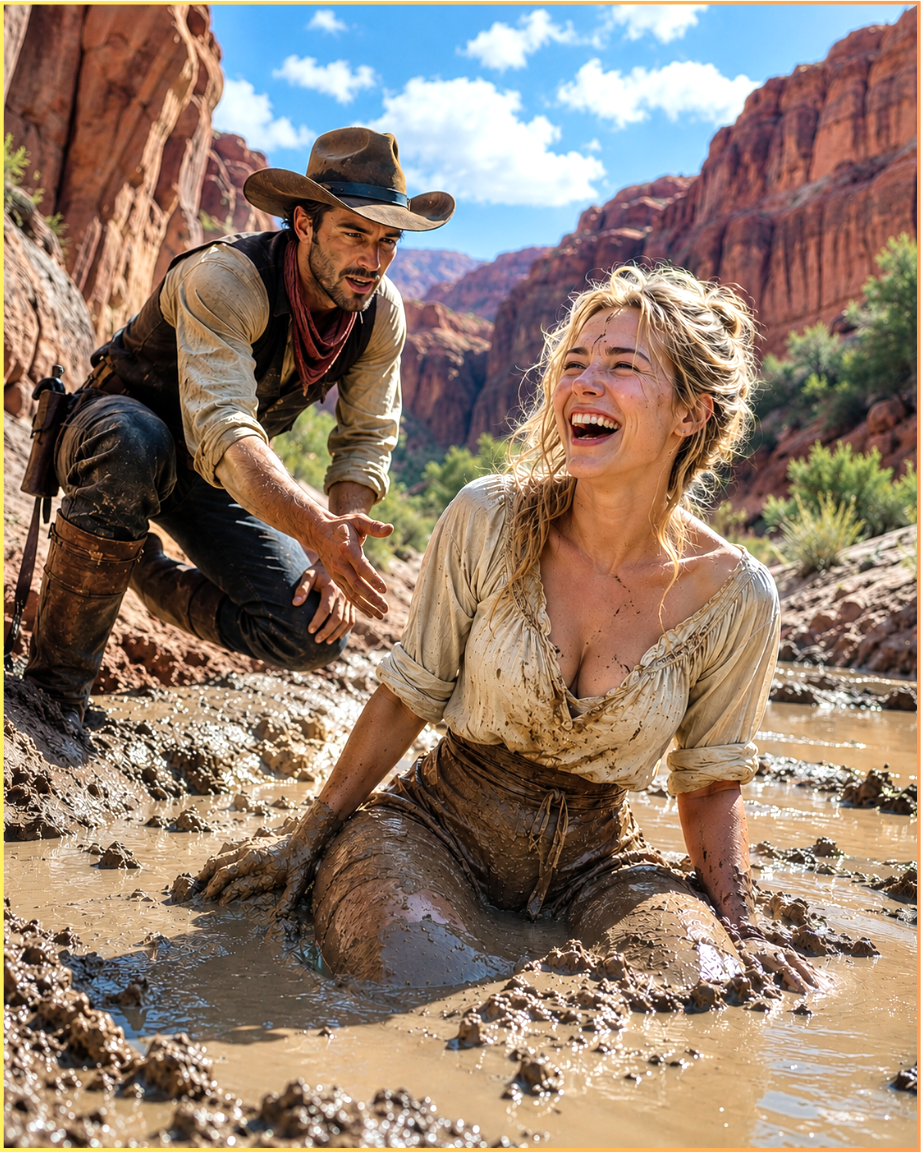 He Heard a Woman Laughing in the Canyon and Found Her Stuck Up to Her Thighs in Mud—She Was Laughing Too Hard to Ask for Help