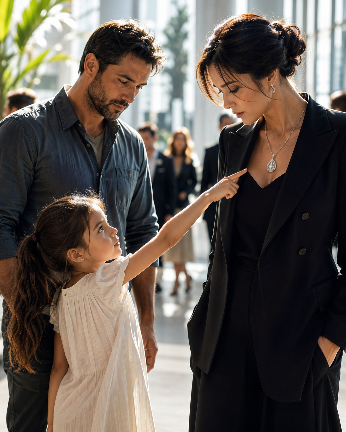A six-year-old pointed at a billionaire CEO’s pendant — exposing a secret her father buried for seven years.
