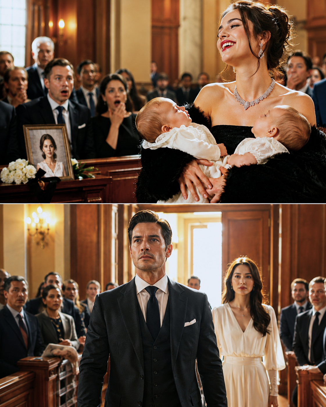 His mistress thought she won when the wife died giving birth — Then the real father of the twins walked into court, and the wife walked in behind him.