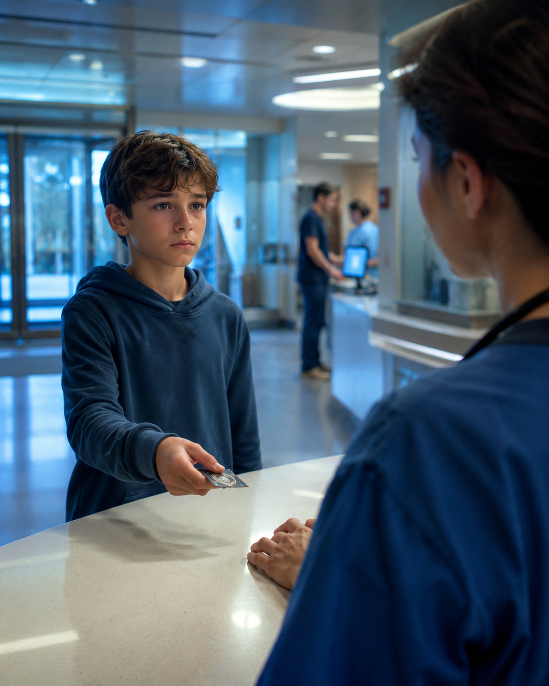 An 11-Year-Old Boy Walked Into the ER Alone at 1:23 A.M. — Then He Placed Half a Doctor’s Badge on the Counter and Changed Everything.