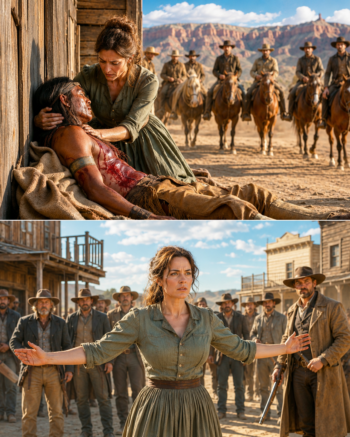 A widow found a Comanche warrior bleeding in the dust — Then she hid him and stood down the posse alone