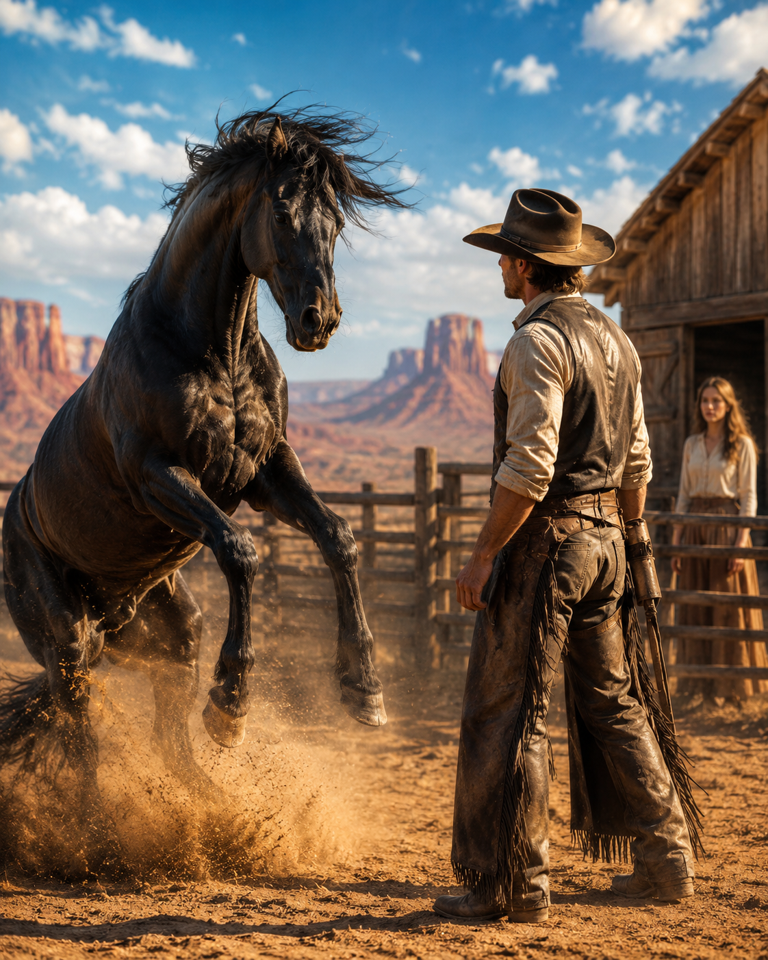She owned a stallion no man could tame—but a lone cowboy arrived who didn’t try to break him