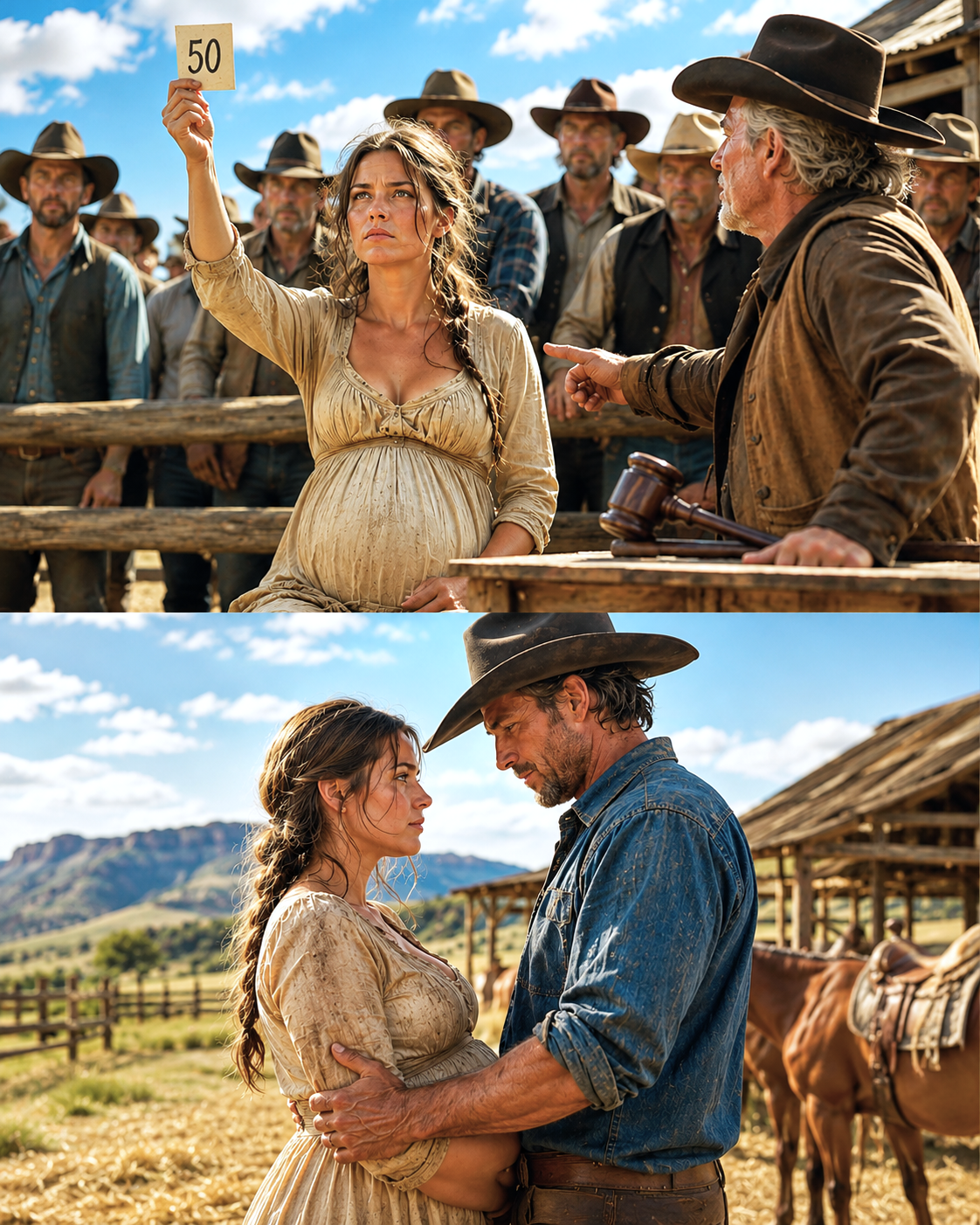 She Was Pregnant and Broke With One Month to Save Her Ranch—She Bid $50 at a Labor Auction When the Price Was $300 and the Man Chose Her Anyway