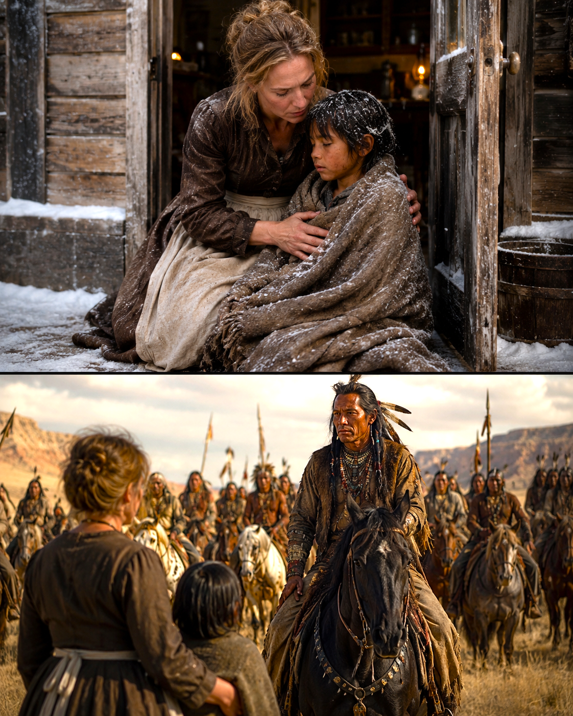 She Pulled a Half-Frozen Comanche Child From Her Doorstep—3 Days Later His Father Rode In With 100 Warriors to Claim Him