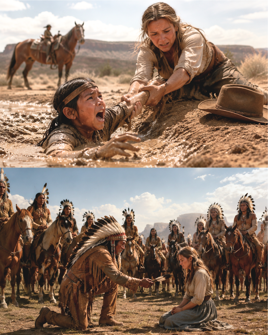 She Pulled a Stranger’s Child From Quicksand Alone—Three Days Later His Entire Tribe Rode Back in Silence to Kneel at Her Feet