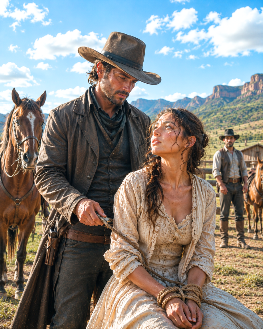 A woman was sold to a rancher for being barren—But he cut her ropes and said “I bought your freedom, not your obedience”