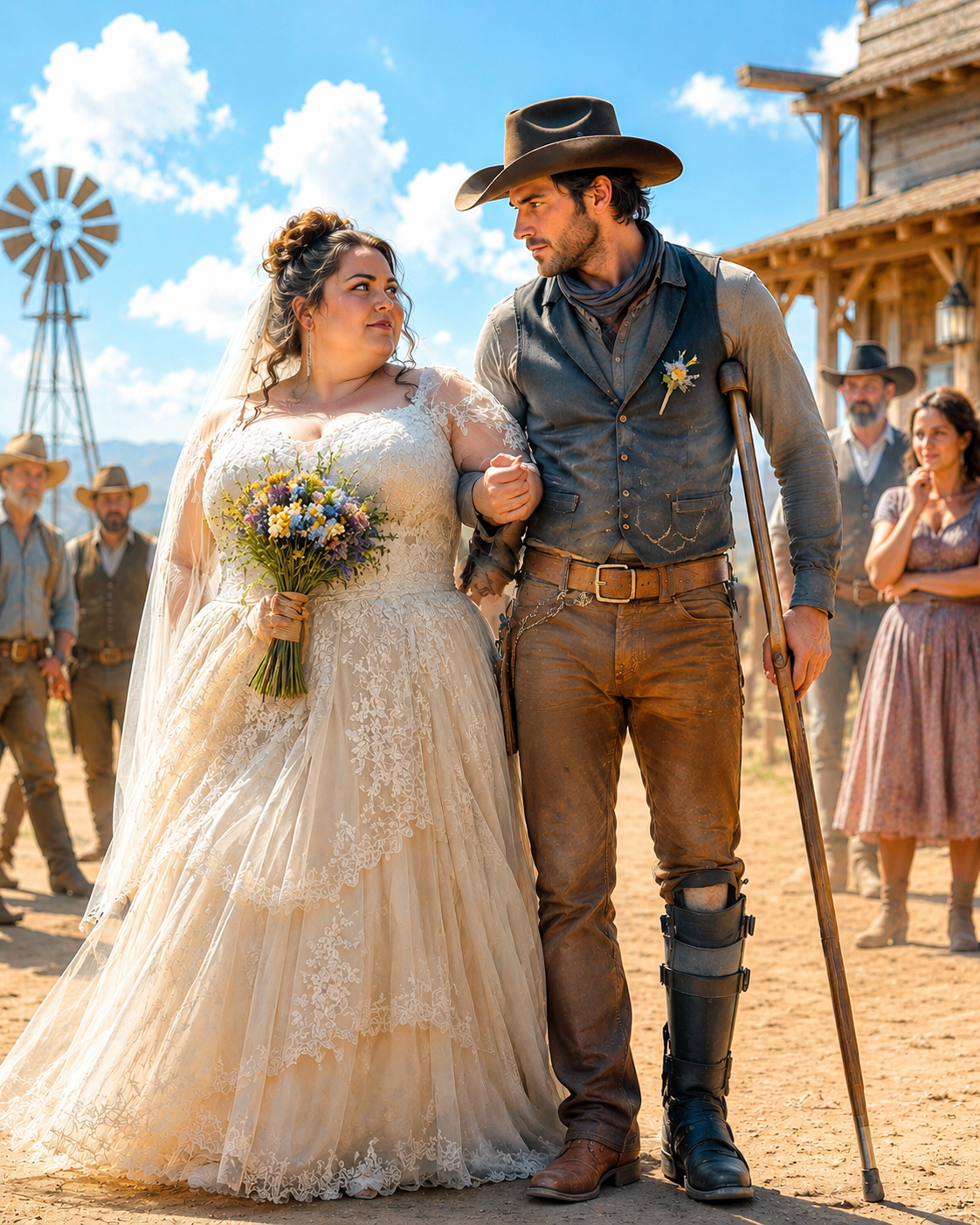 They married the fat widow to the broken rancher — Then he said he hadn’t asked for her either