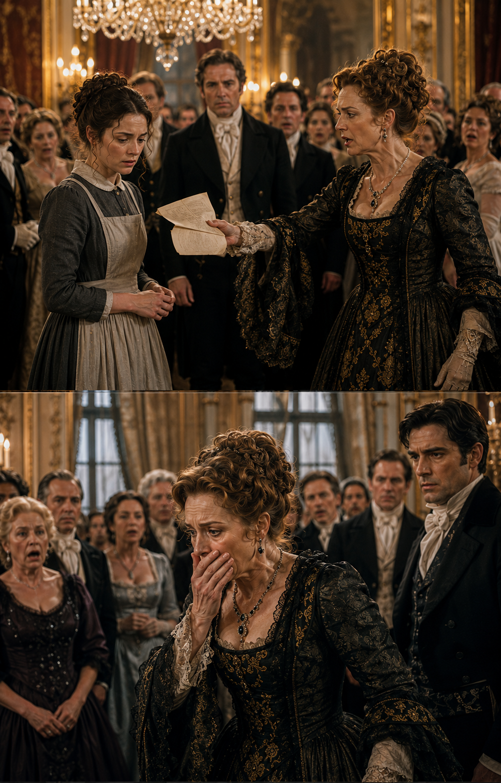 The Duke’s mother exposed a maid’s darkest family secret before the entire county—but the truth destroyed her own reputation instead.