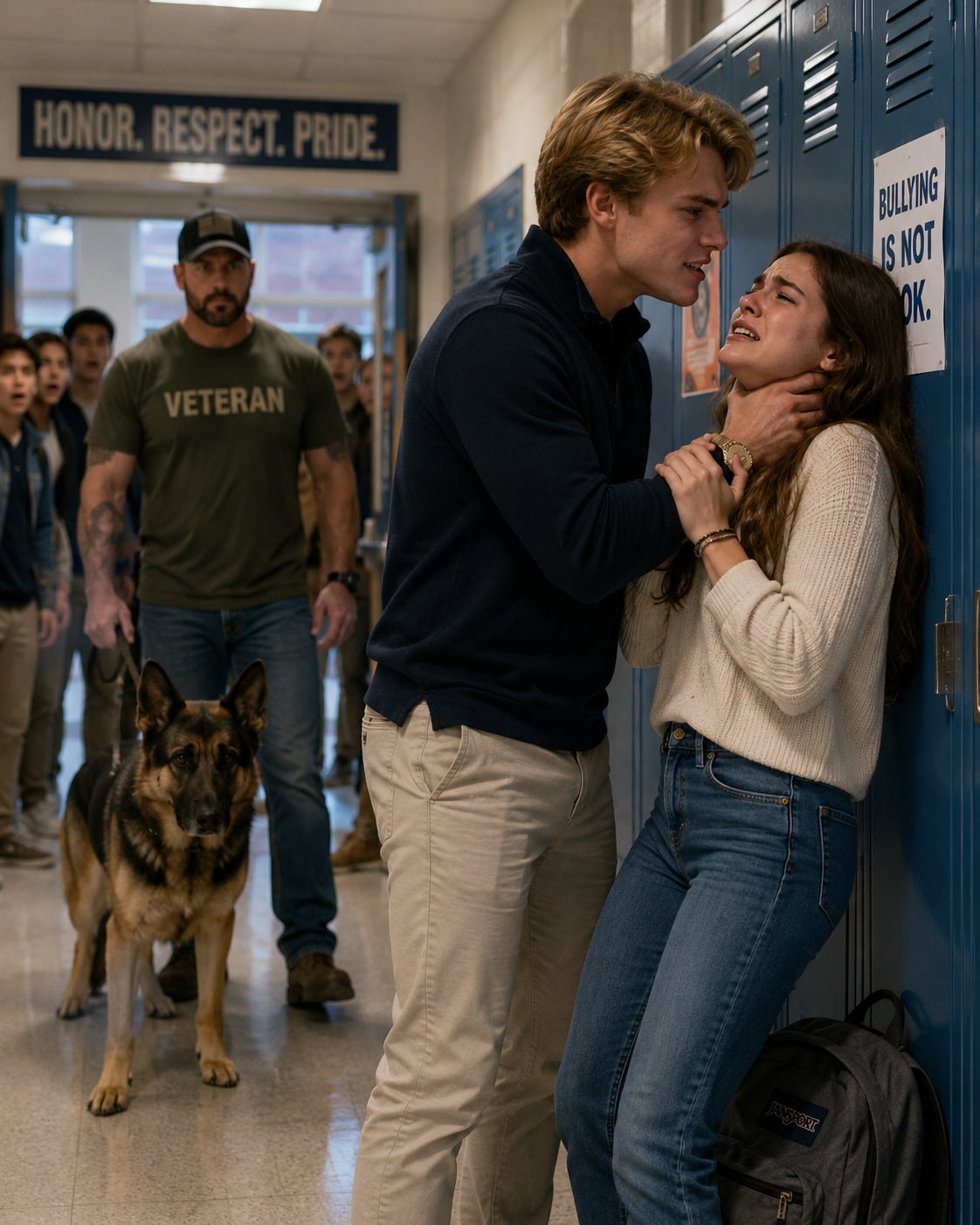 The Rich Kid Had His Hand Around a Veteran’s Daughter’s Throat — Then Her Father Walked In With His Dog