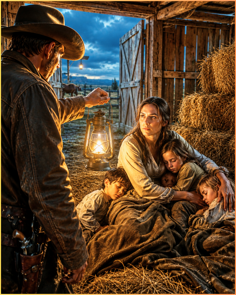A rancher found a woman and four orphans sleeping in his barn at midnight—But when he raised his lantern, she looked him straight in the eye and whispered “They were cold”