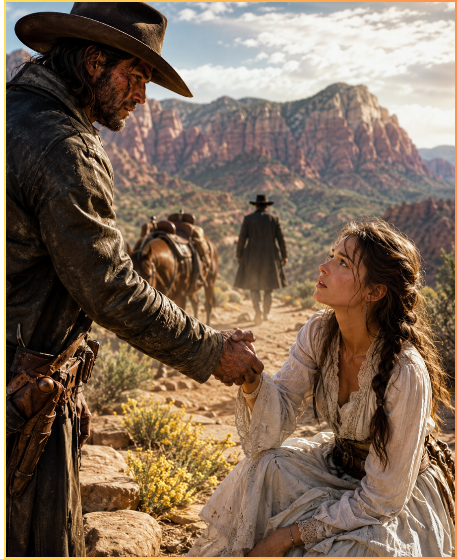 Her groom vanished after luring her west alone — Then a scarred mountain man intervened.