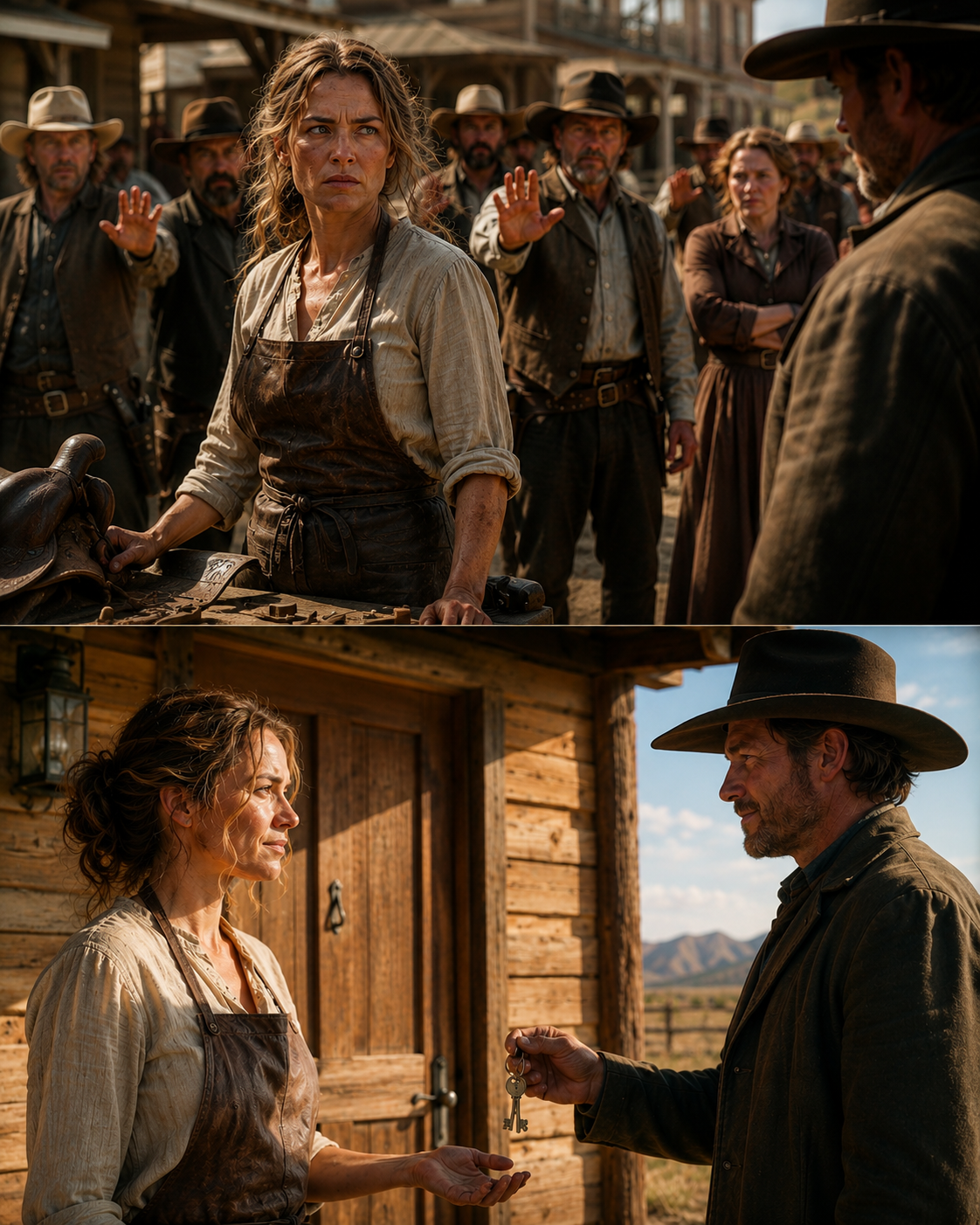 The Town Shut Every Door on the Divorced Saddler — Then a Rancher Gave Her a Cabin With a Lock of Her Own
