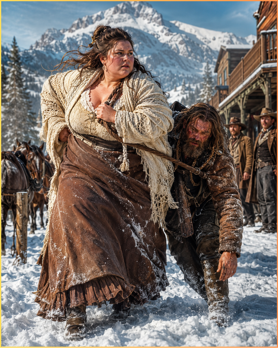 The Town Laughed When the Mountain Man Bought the “Fat” Bride — Then She Dragged Him Three Miles Through the Snow