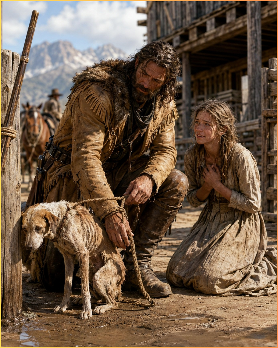 She Tied Her Starving Dog Outside the Slaughterhouse — Until the Mountain Man Took Them Both Home