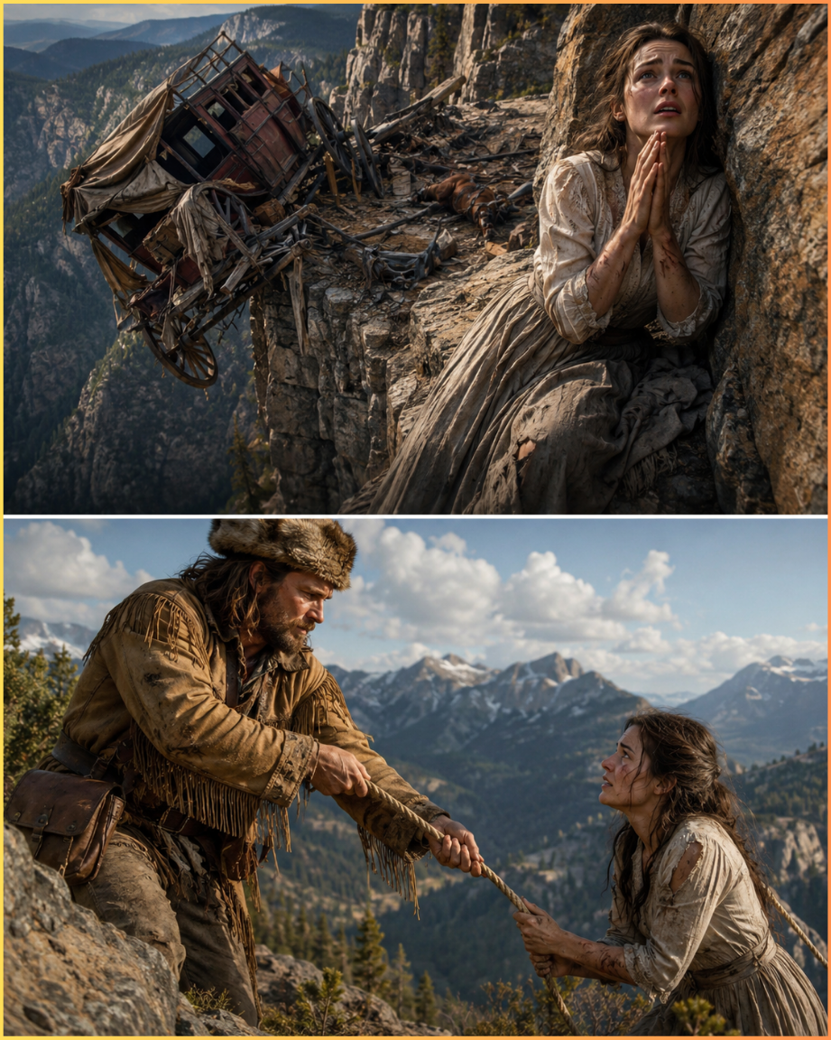 She Was Trapped on a Cliff After the Stagecoach Crash — Until the Mountain Man Heard Her Prayer